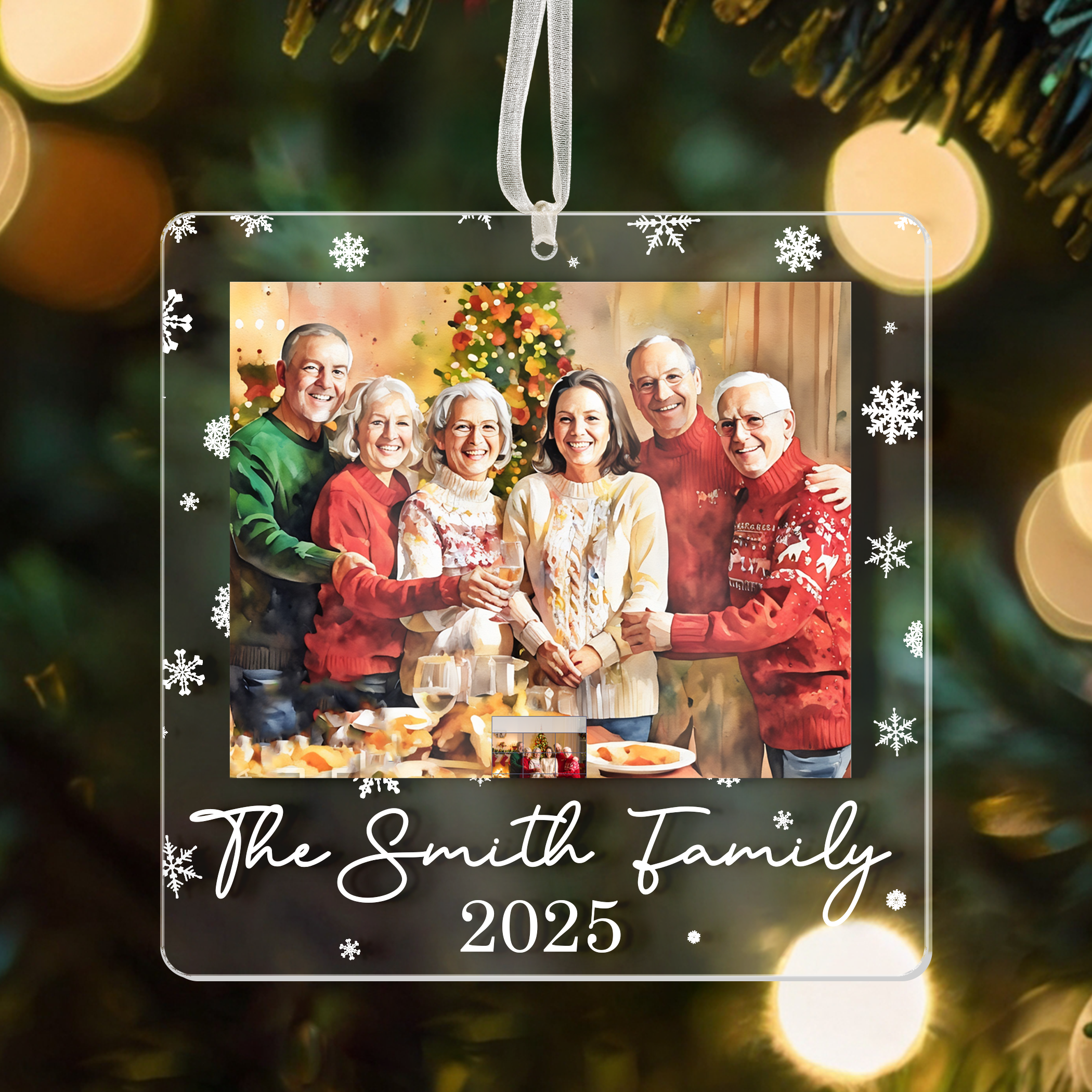 Family Photo Christmas Ornament