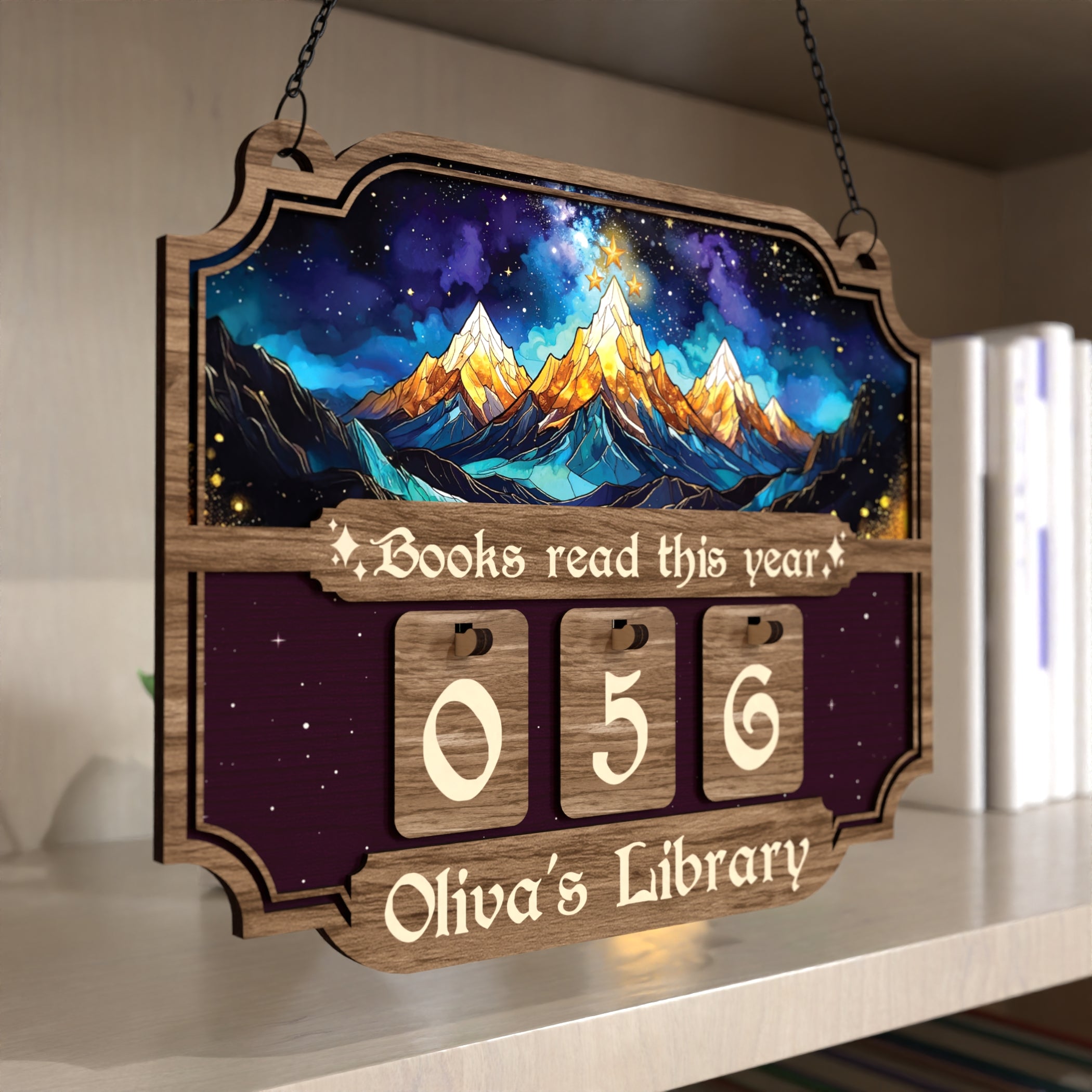 Books Read This Year Counter, Bookshelf Decor