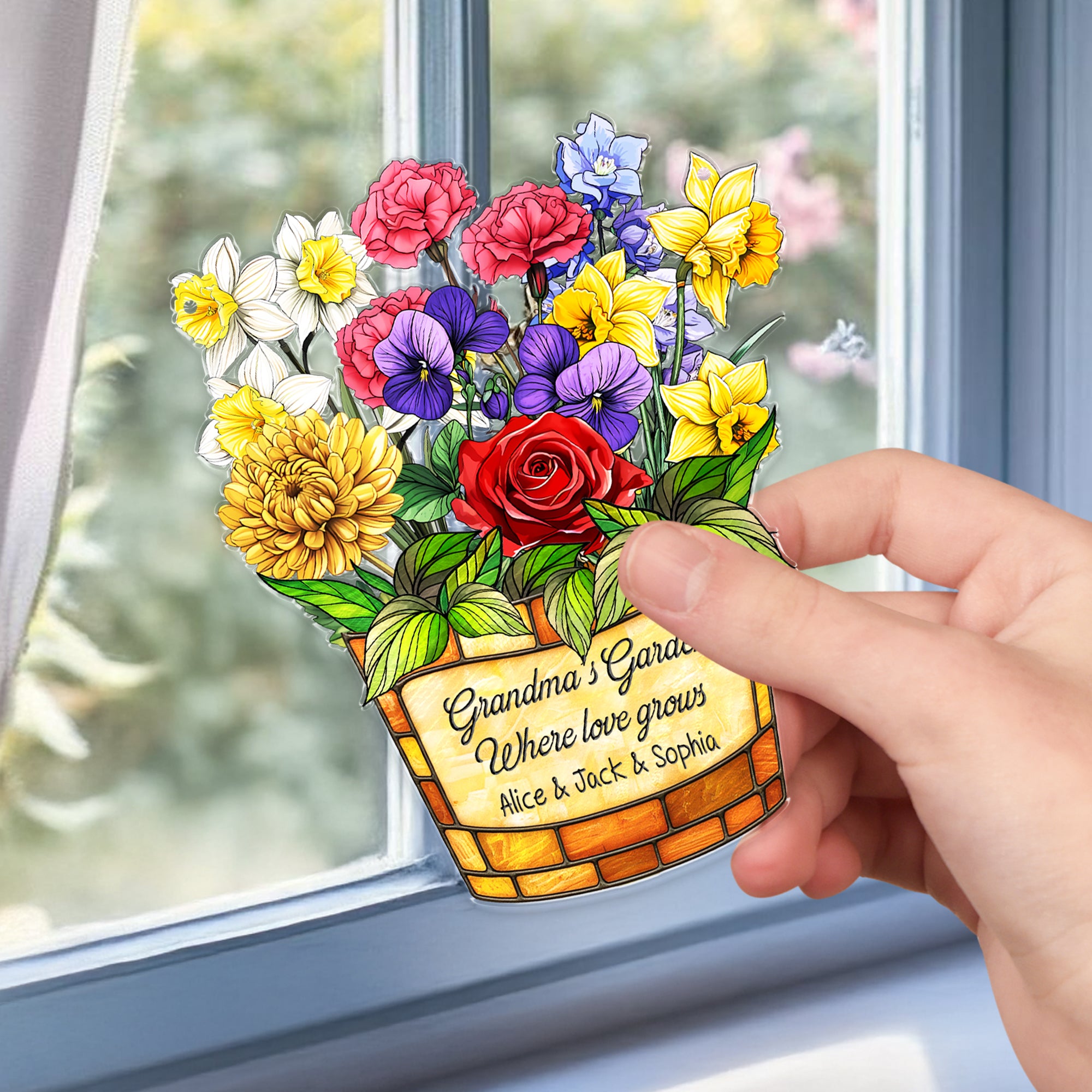 Flower Stained Glass Suncatcher