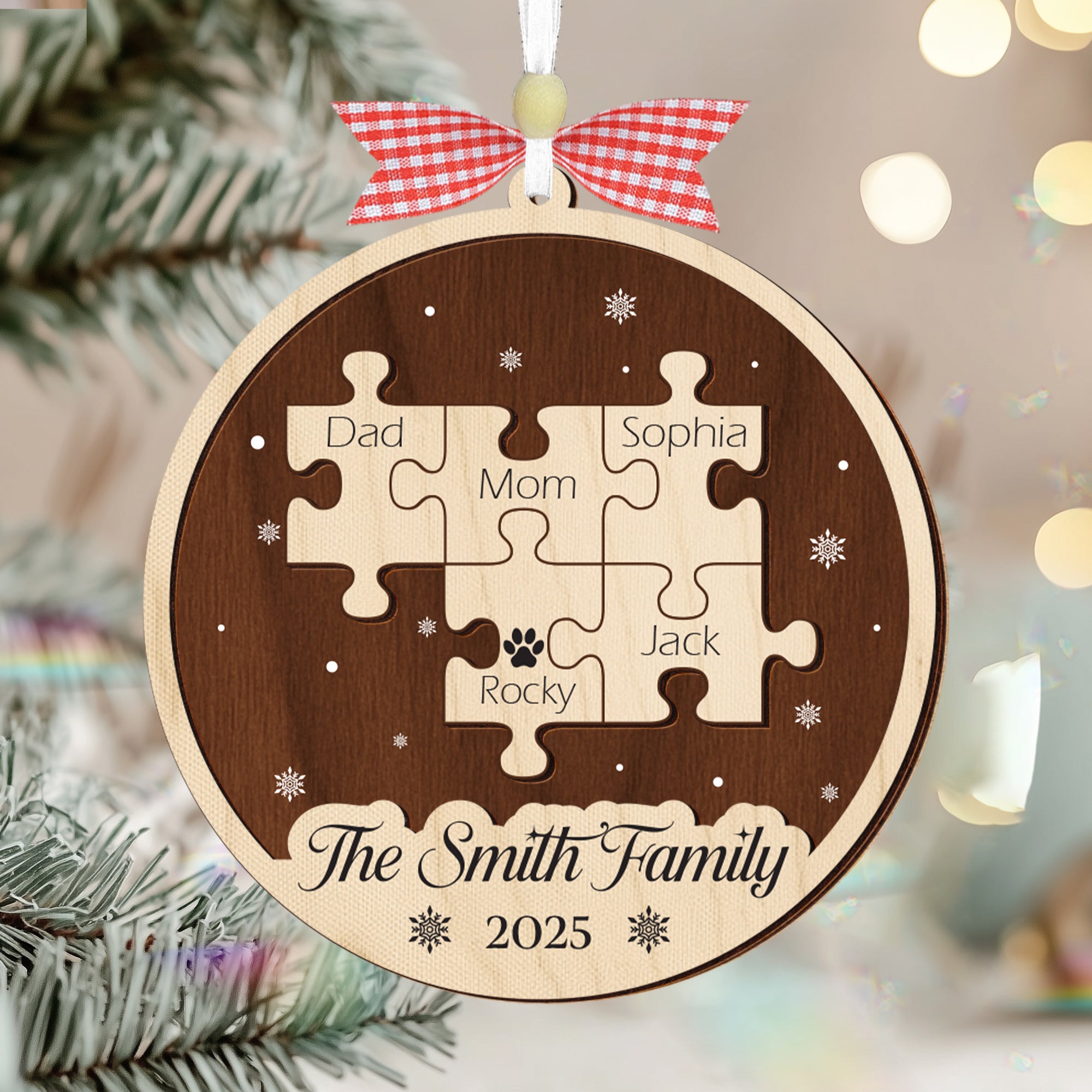Personalized Family Crossword Christmas Ornament