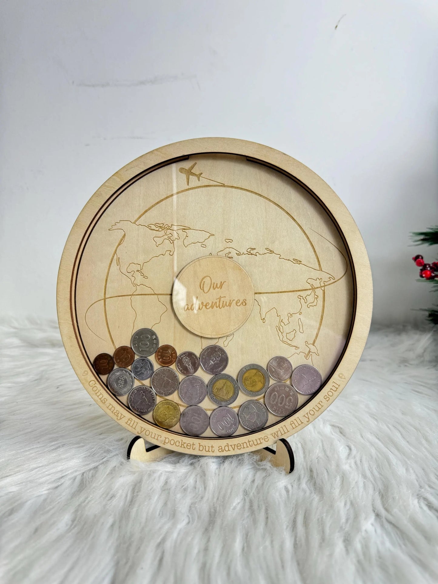 Coin Holder Travel Personalized,  Travel Gift, New Adventure Keepsake, Travel Money Holder, Travel Token Display, Travel Lover Gift