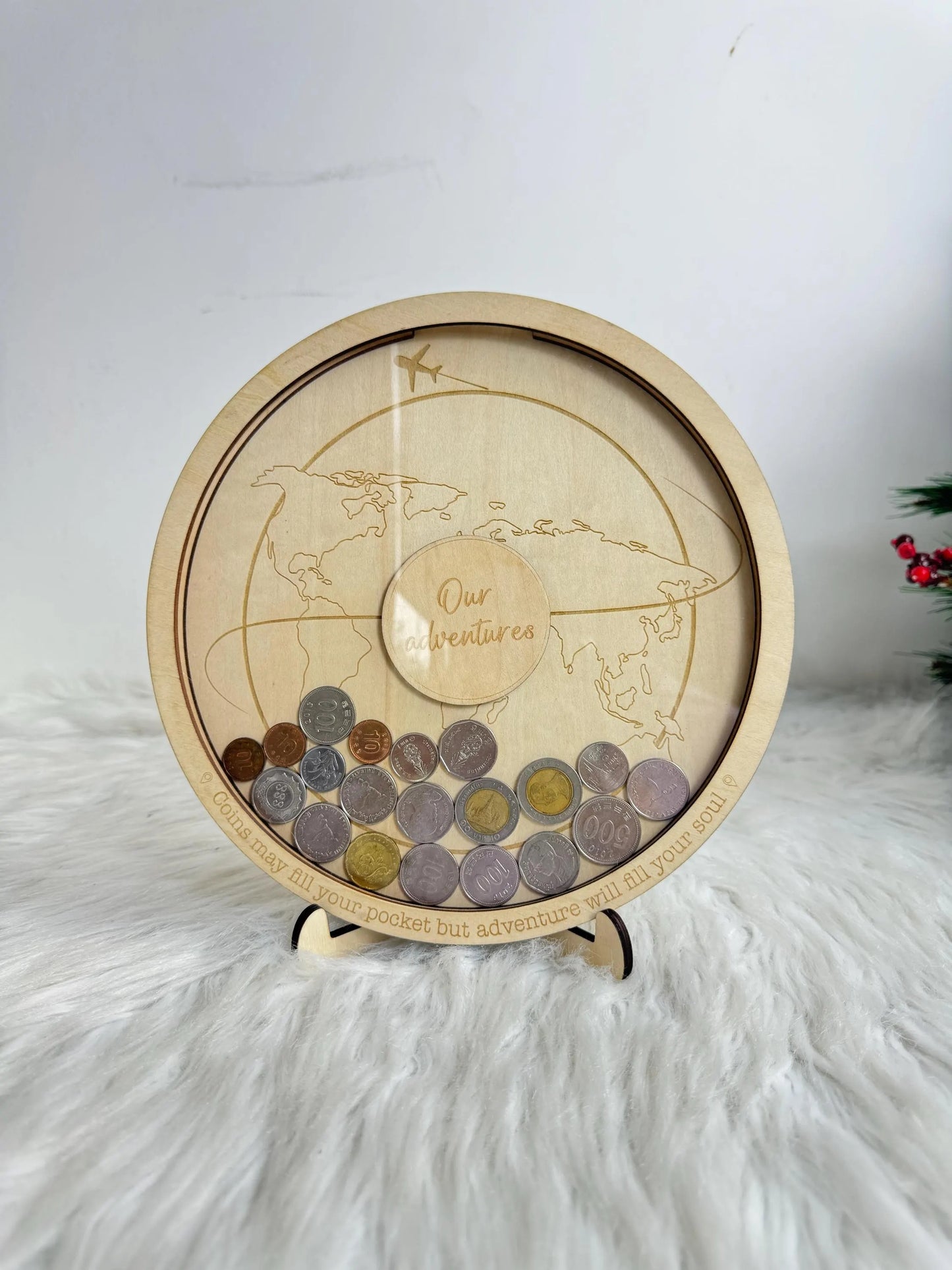 Coin Holder Travel Personalized,  Travel Gift, New Adventure Keepsake, Travel Money Holder, Travel Token Display, Travel Lover Gift