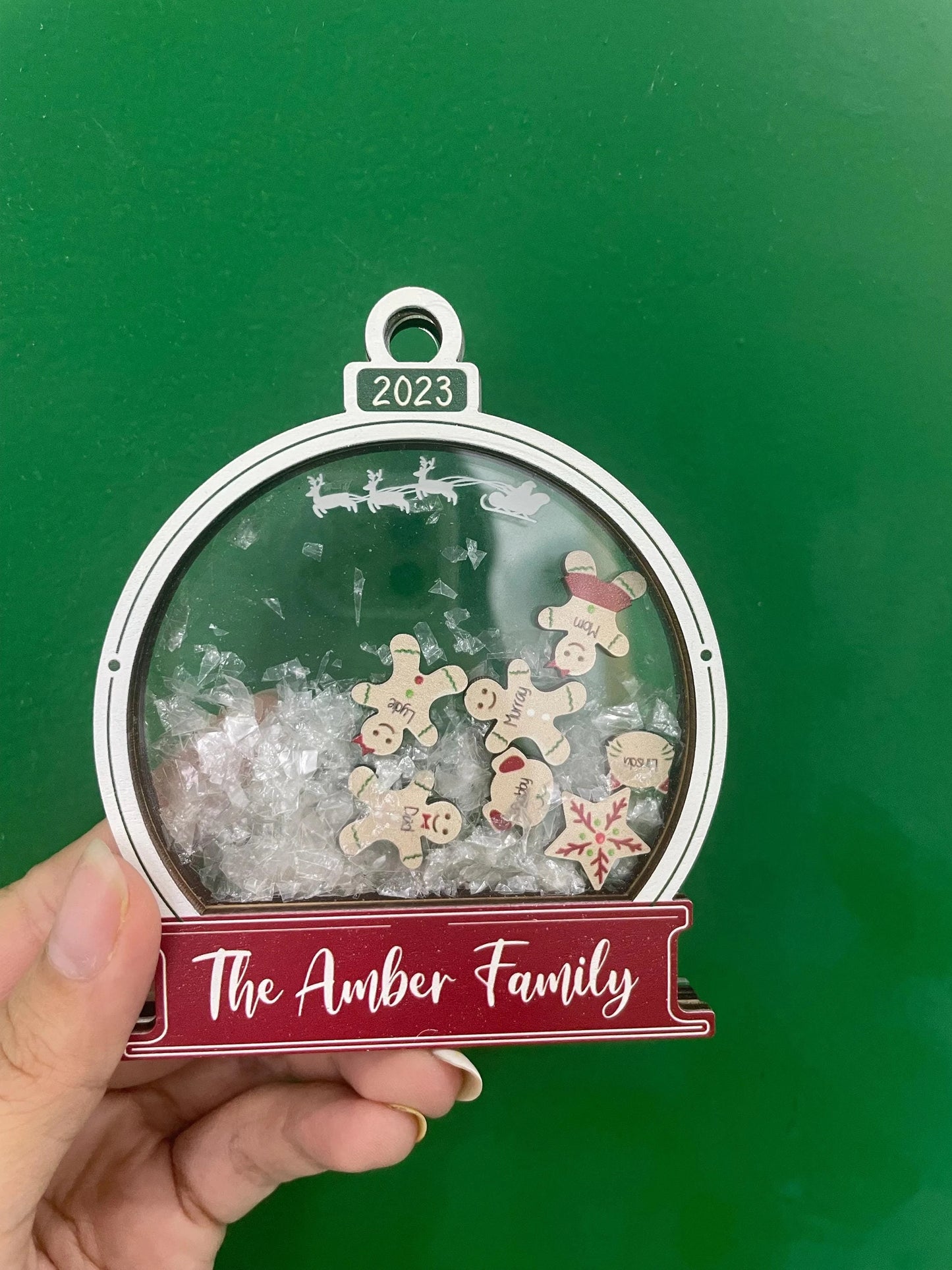 Family shaking ornament, family member, custom damily member names, christmas ornamnent