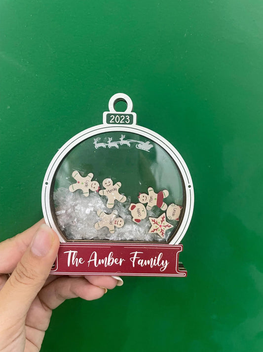 Family shaking ornament, family member, custom damily member names, christmas ornamnent