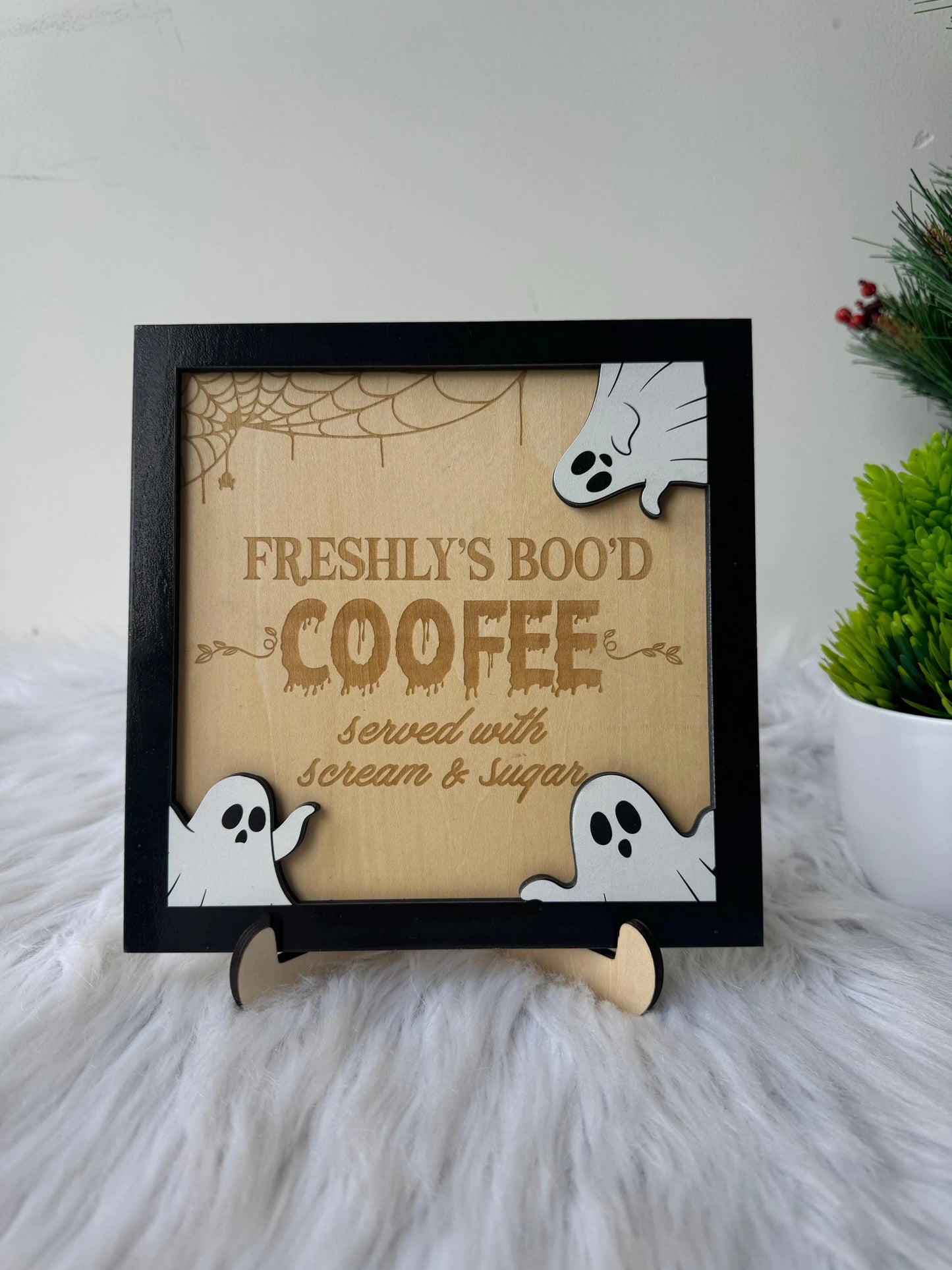 Freshly Boo’d Coffee Sign, Funny Halloween Sign, Halloween Sign, Halloween Kitchen Sign, Halloween Coffee Bar, Halloween Decoration