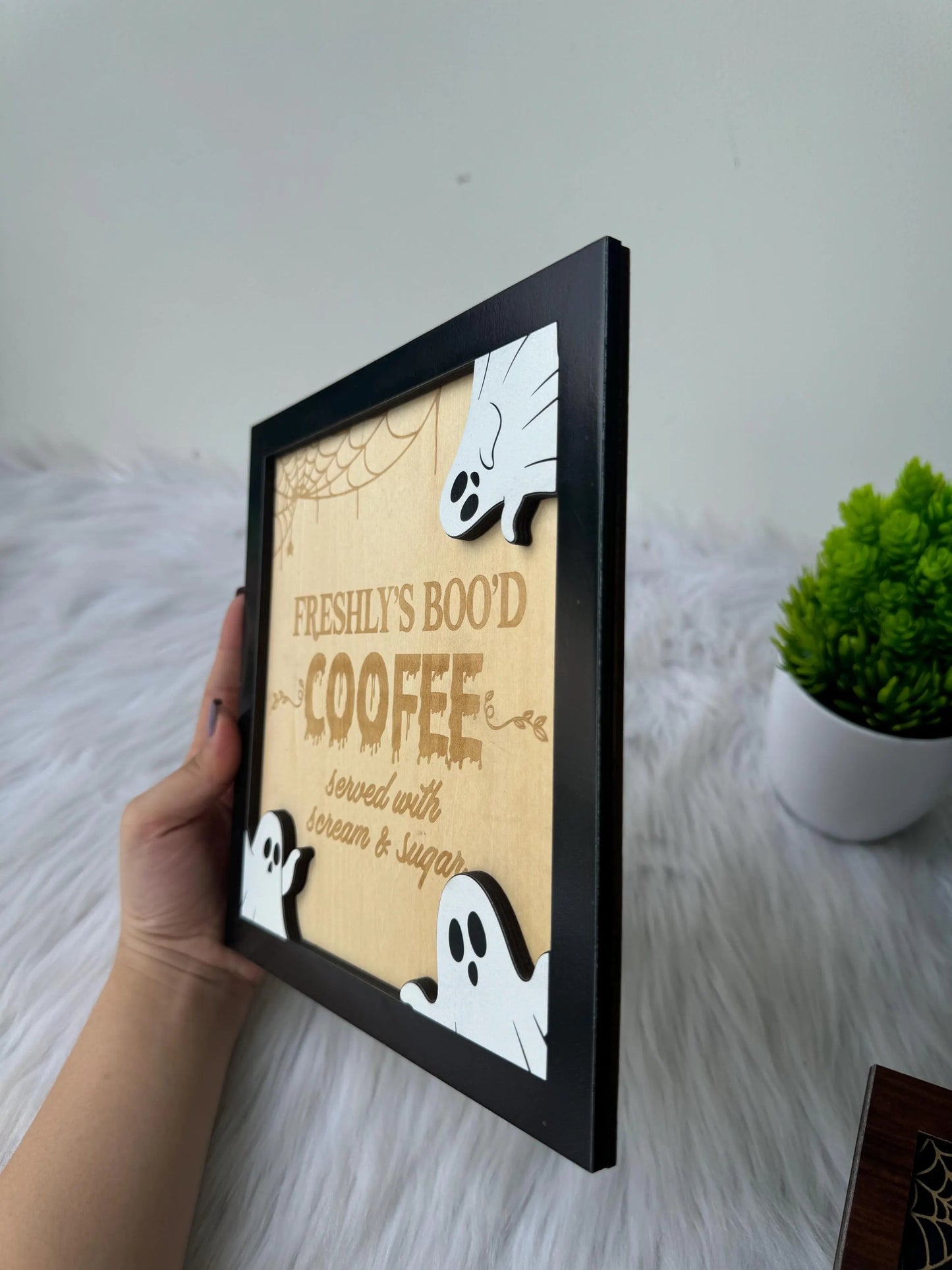 Freshly Boo’d Coffee Sign, Funny Halloween Sign, Halloween Sign, Halloween Kitchen Sign, Halloween Coffee Bar, Halloween Decoration