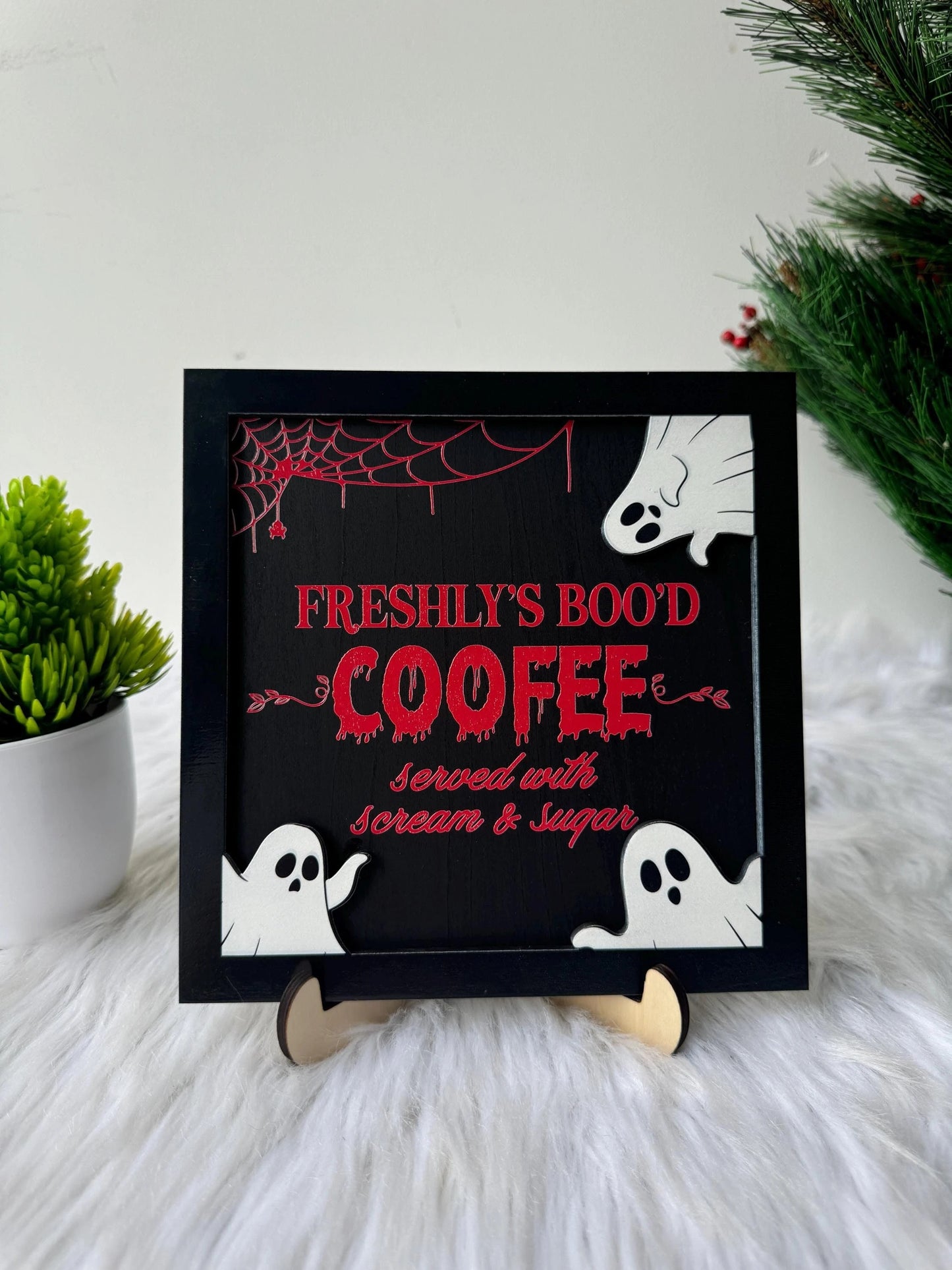 Freshly Boo’d Coffee Sign, Funny Halloween Sign, Halloween Sign, Halloween Kitchen Sign, Halloween Coffee Bar, Halloween Decoration