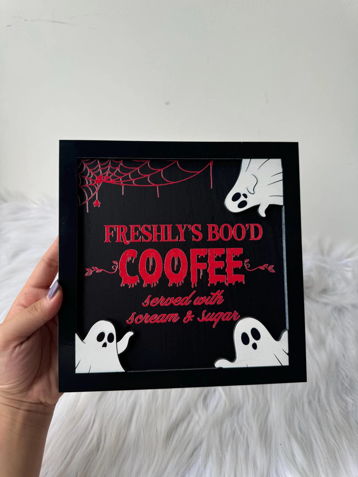 Freshly Boo’d Coffee Sign, Funny Halloween Sign, Halloween Sign, Halloween Kitchen Sign, Halloween Coffee Bar, Halloween Decoration