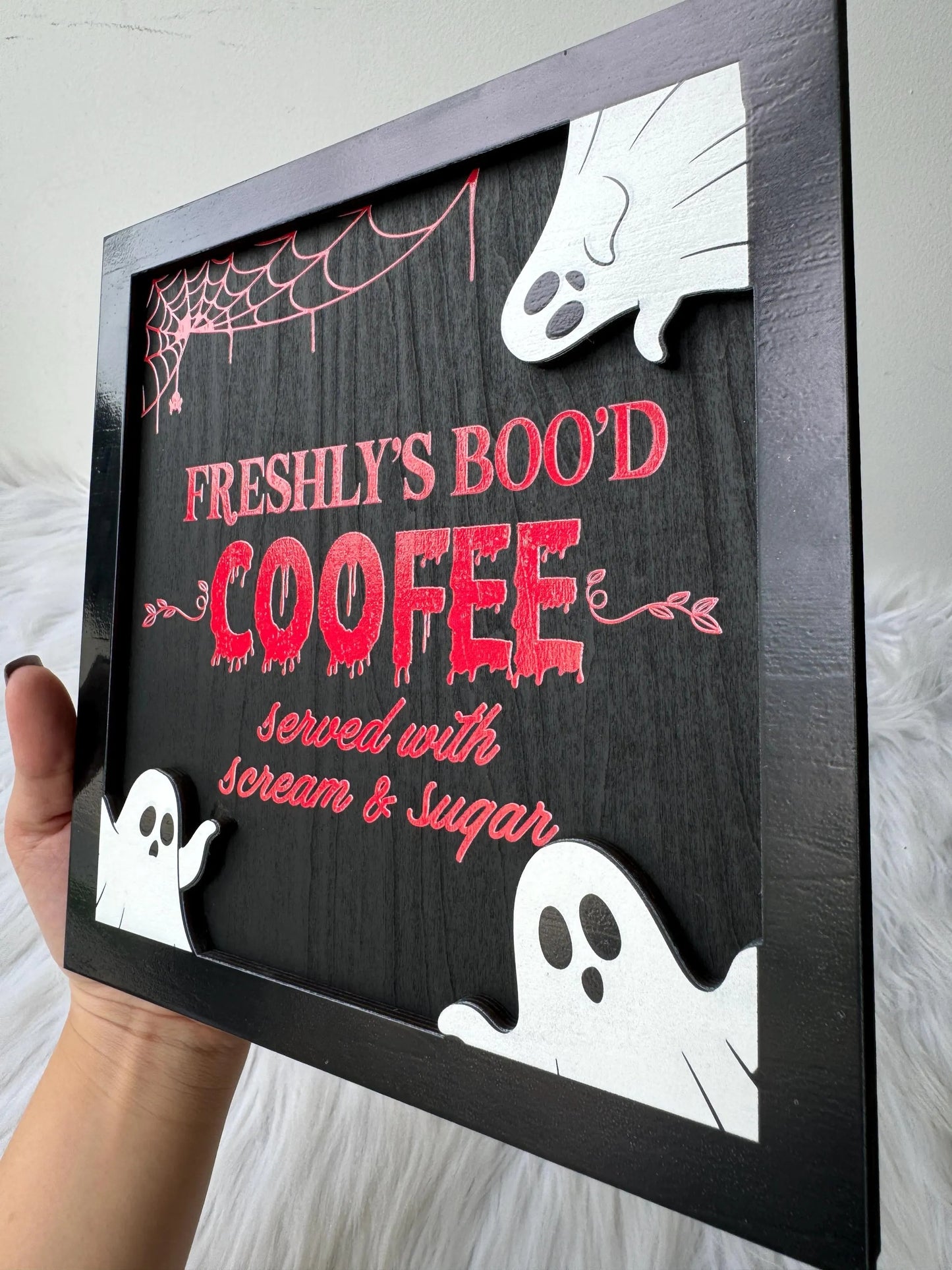 Freshly Boo’d Coffee Sign, Funny Halloween Sign, Halloween Sign, Halloween Kitchen Sign, Halloween Coffee Bar, Halloween Decoration