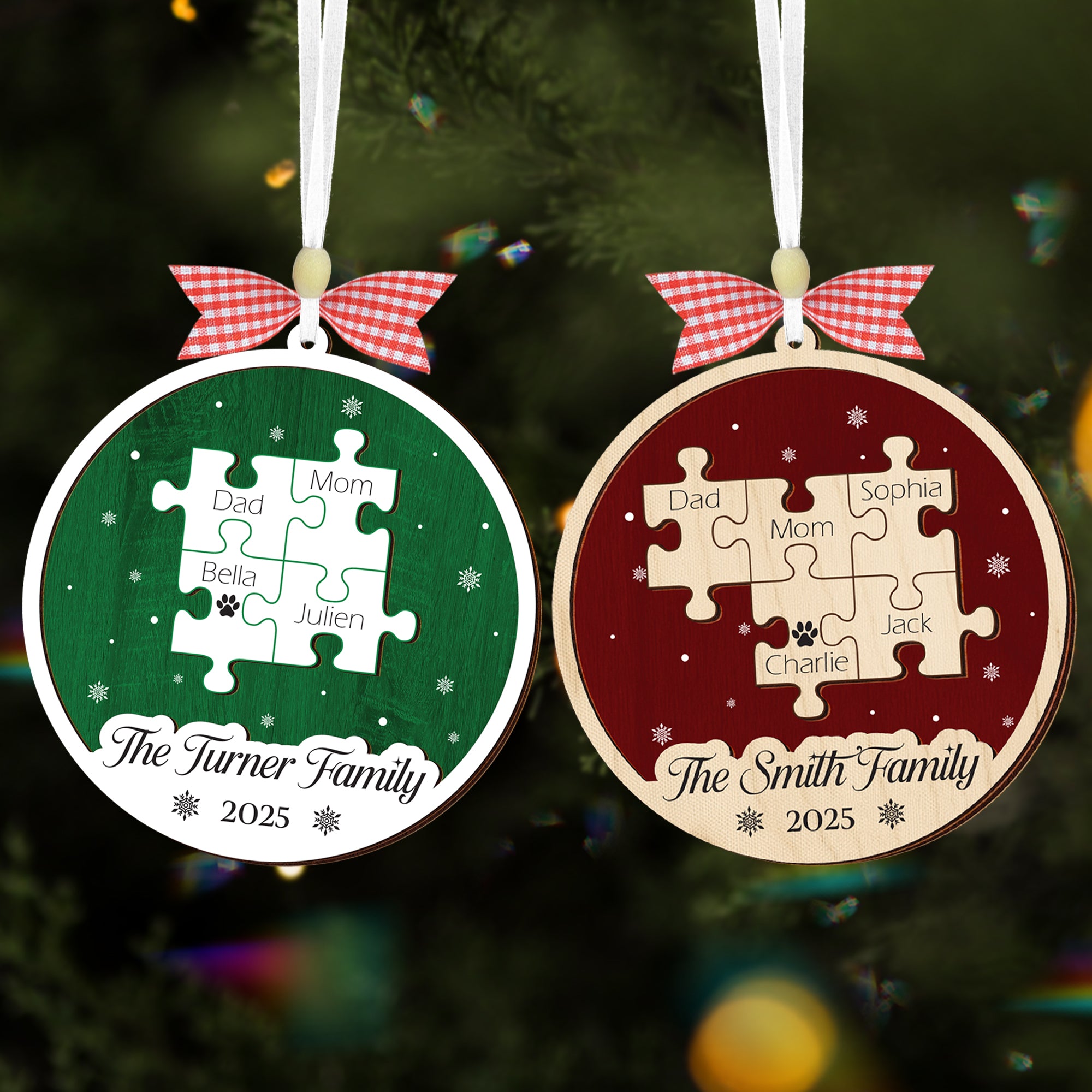 Personalized Family Crossword Christmas Ornament