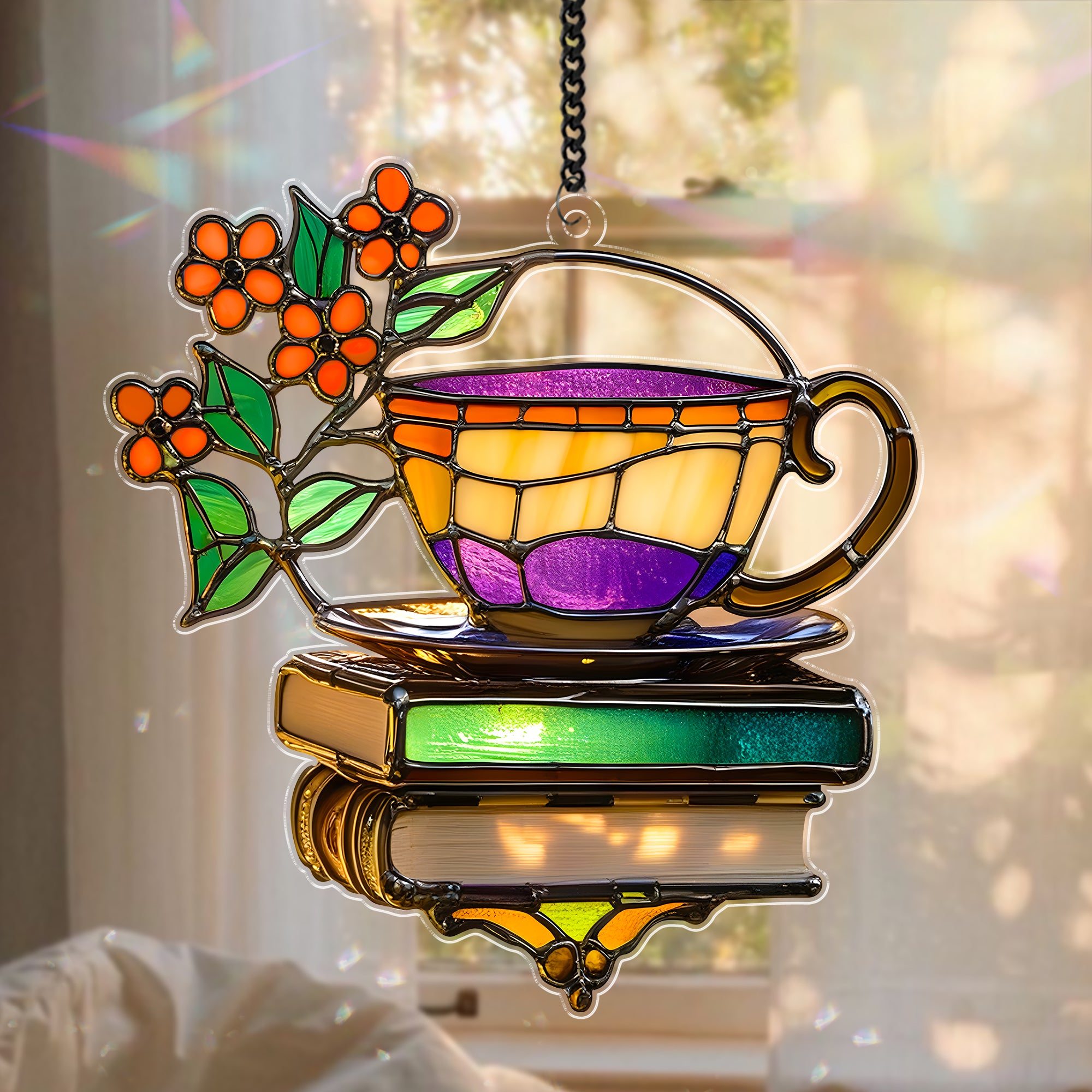 Book Stained Glass Suncatcher