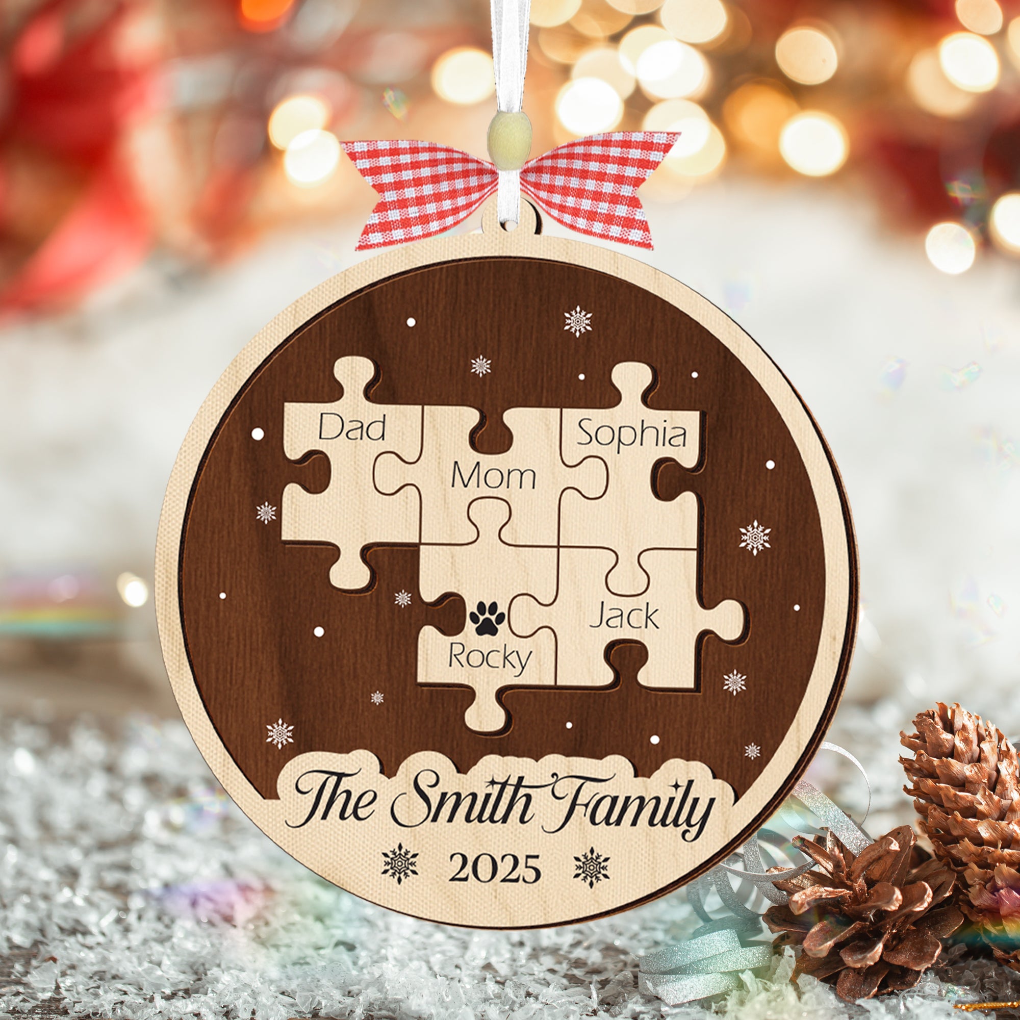 Personalized Family Crossword Christmas Ornament