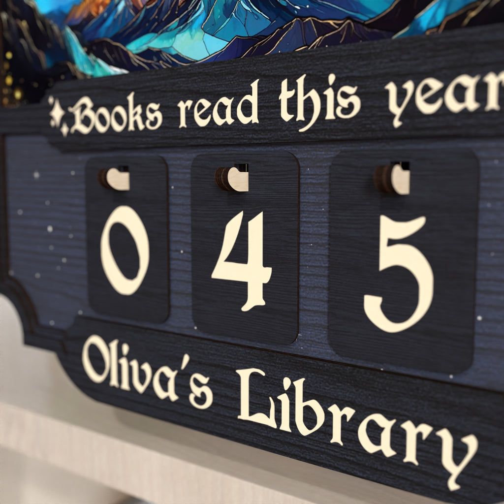 Books Read This Year Counter, Bookshelf Decor