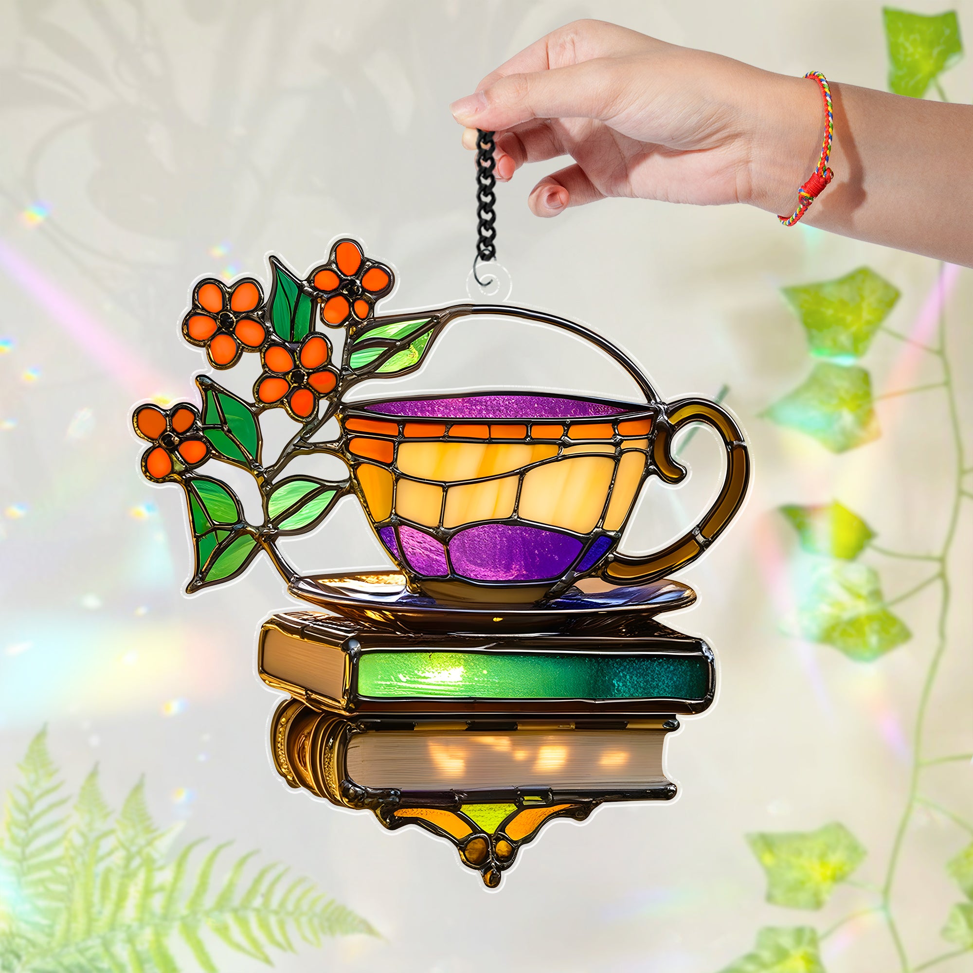 Book Stained Glass Suncatcher
