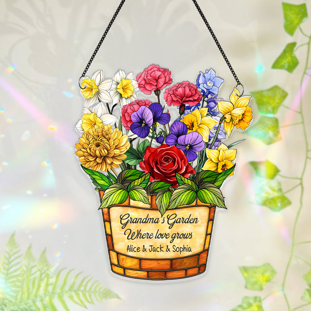 Flower Stained Glass Suncatcher