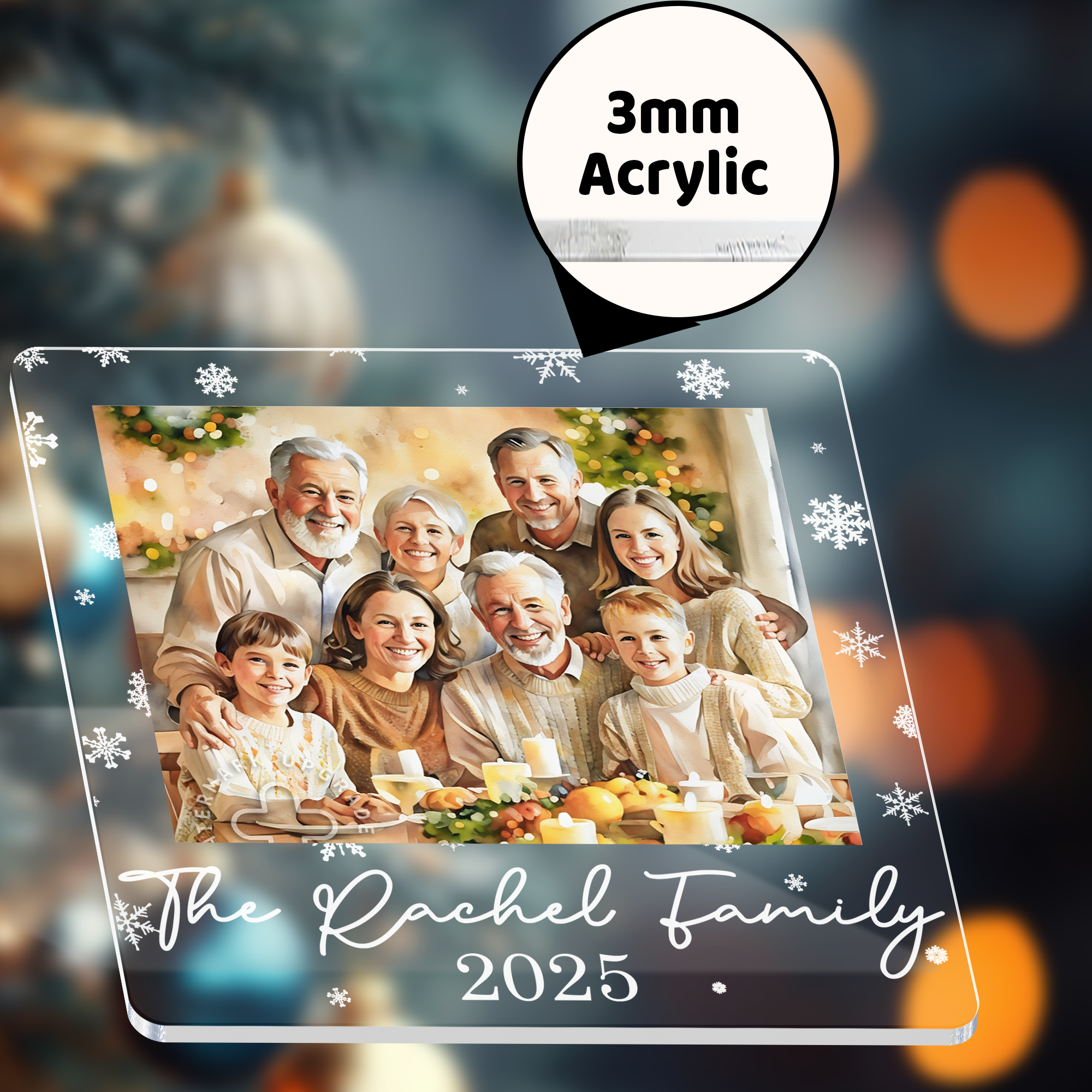 Family Photo Christmas Ornament