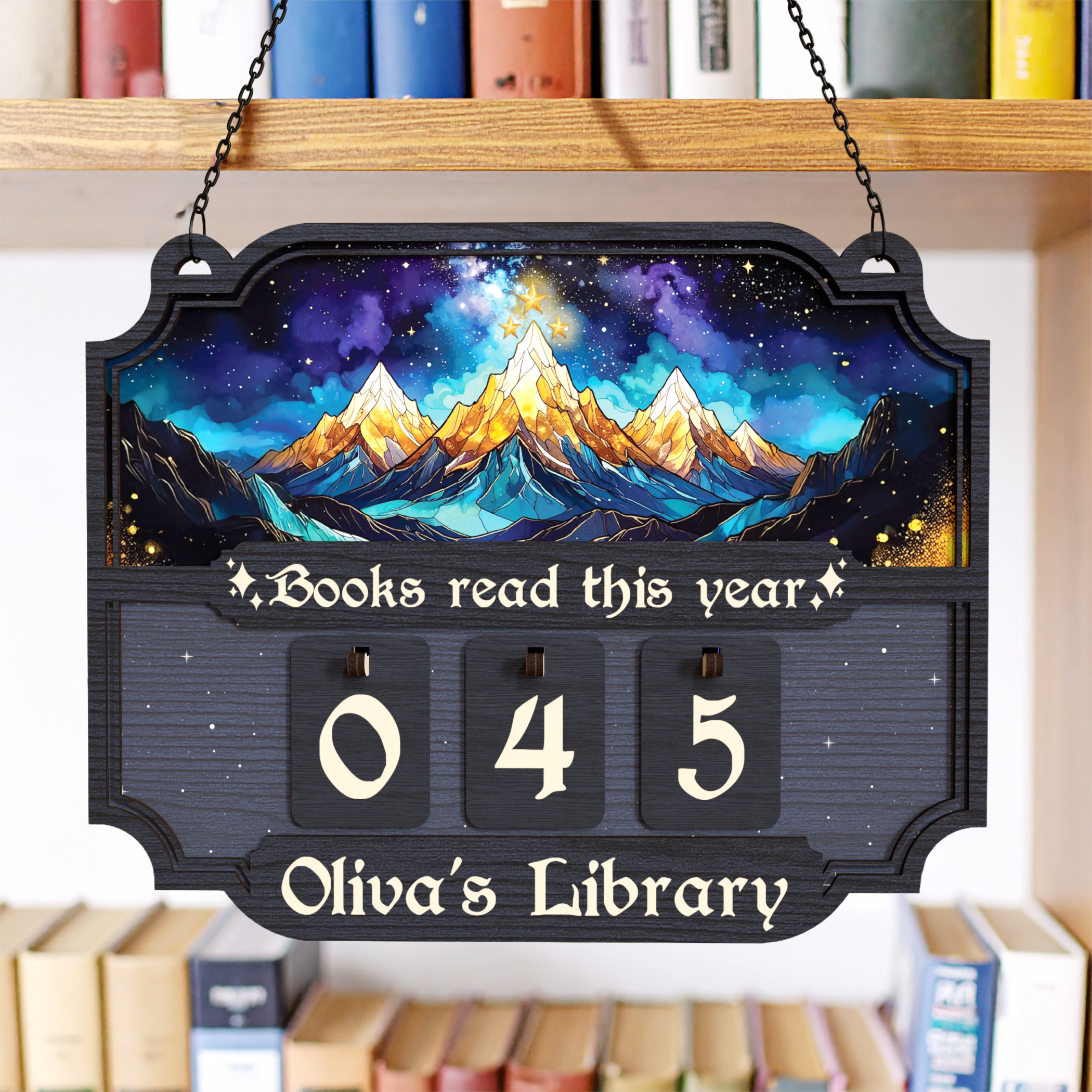 Books Read This Year Counter, Bookshelf Decor