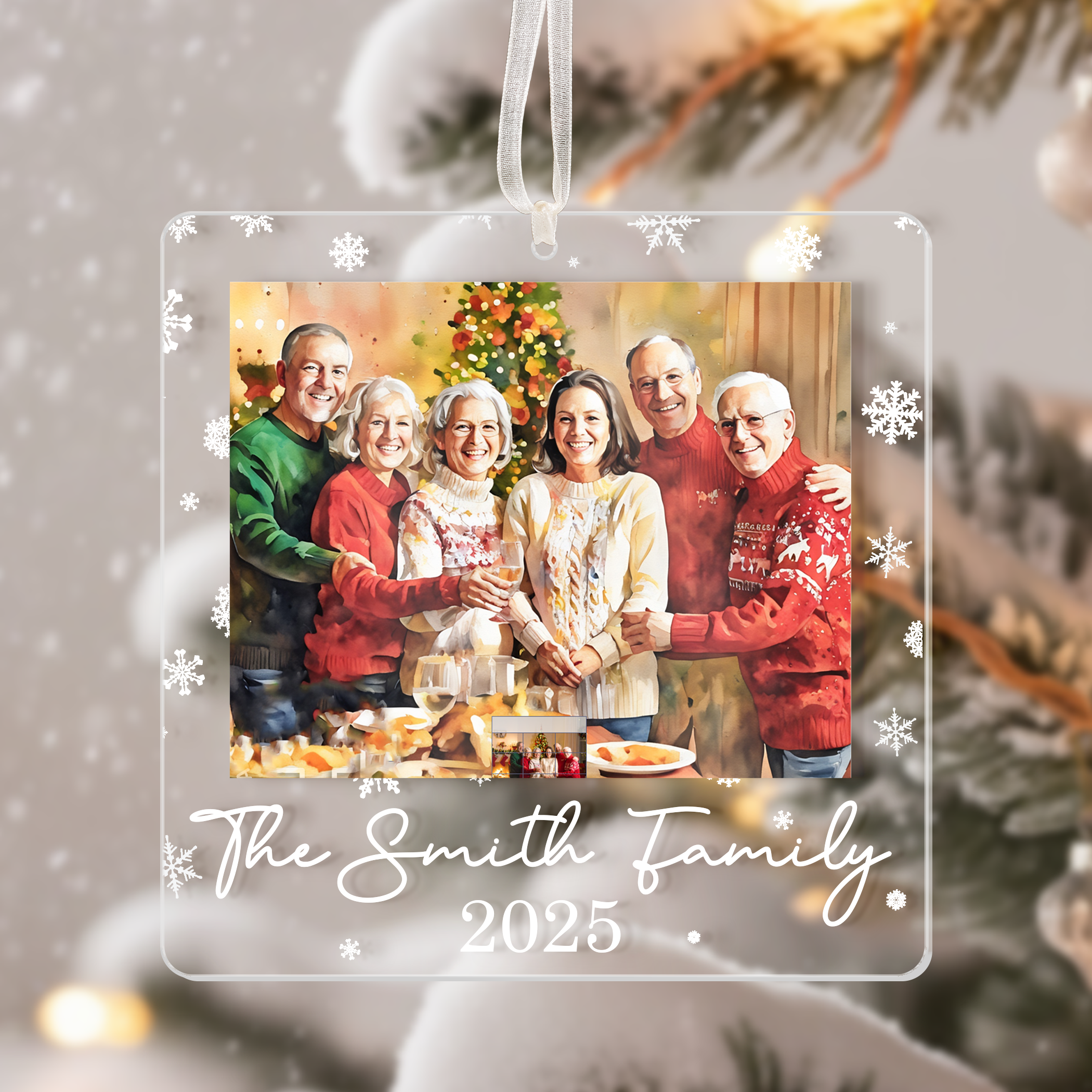 Family Photo Christmas Ornament
