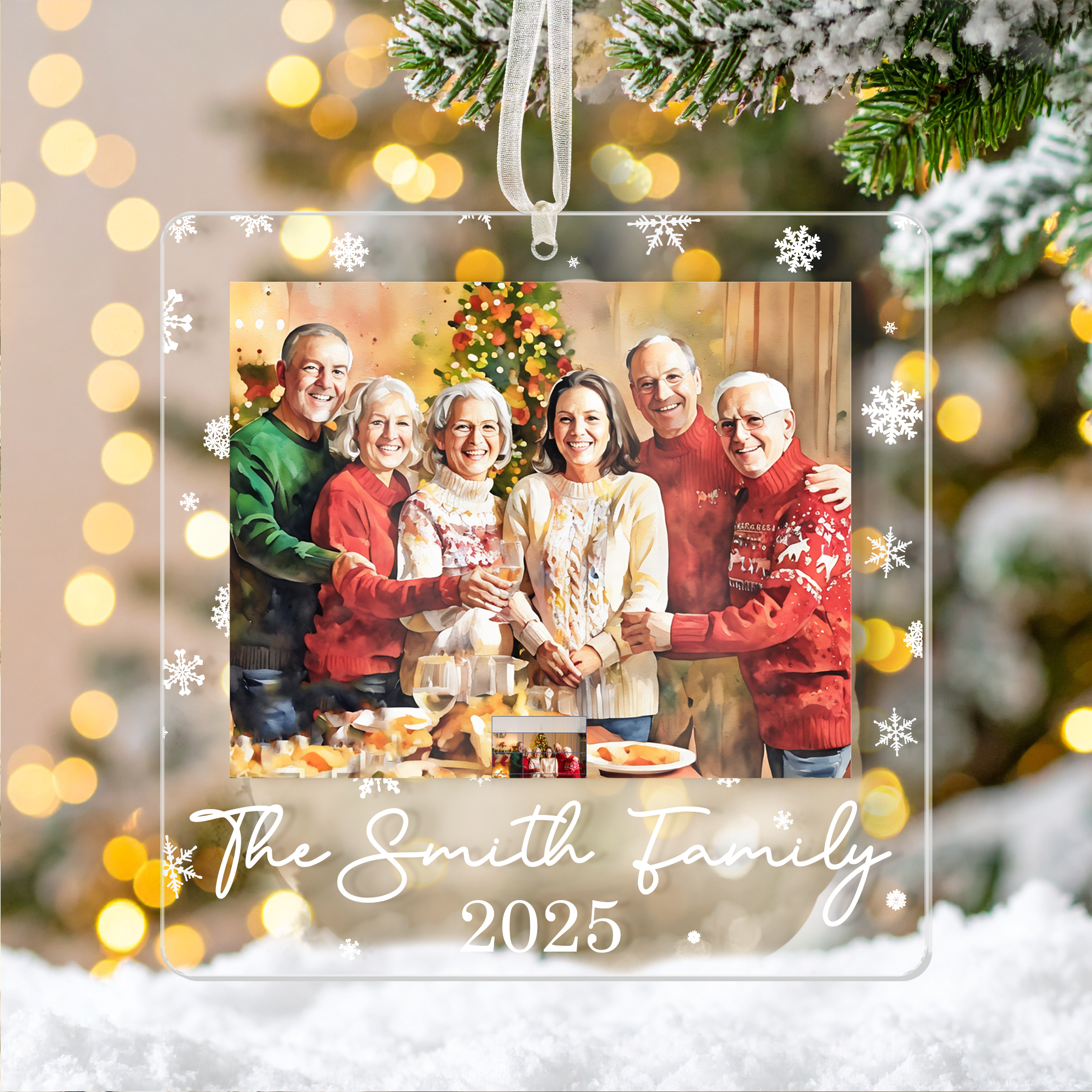 Family Photo Christmas Ornament