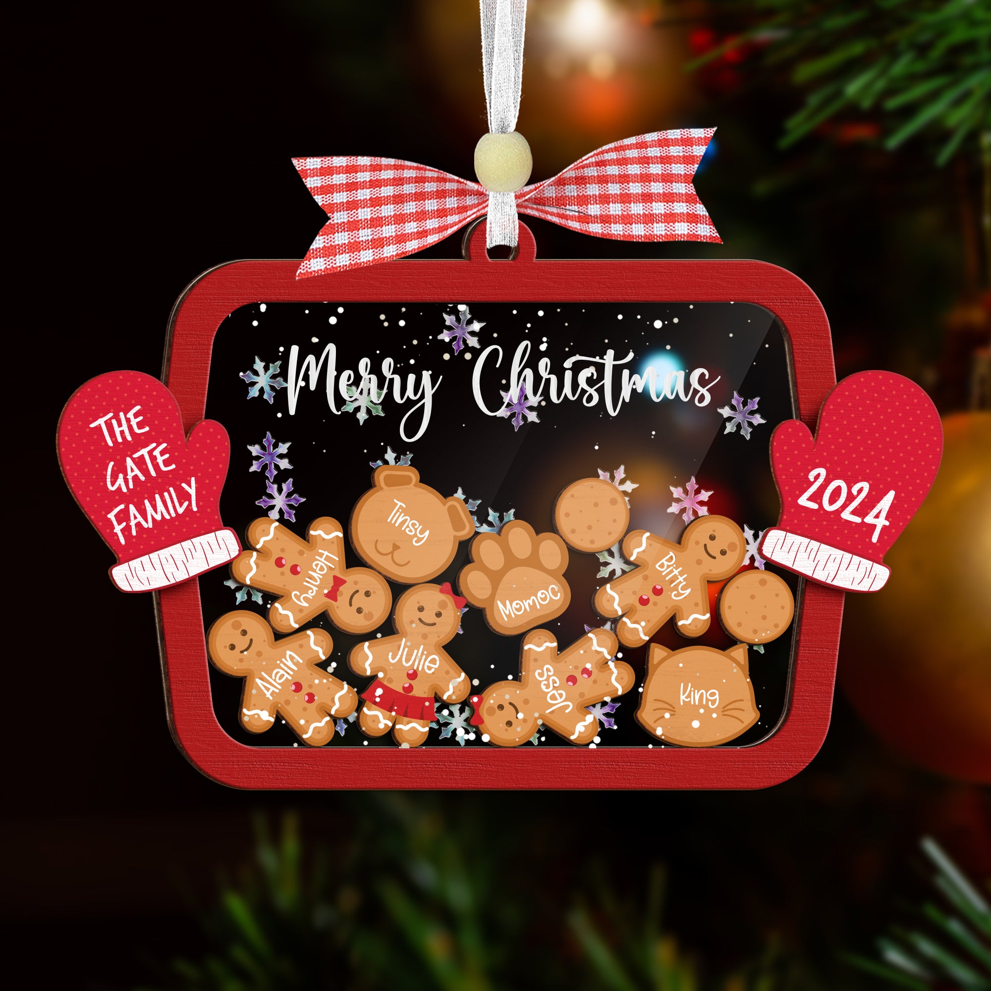 Family Shaking Christmas Ornament