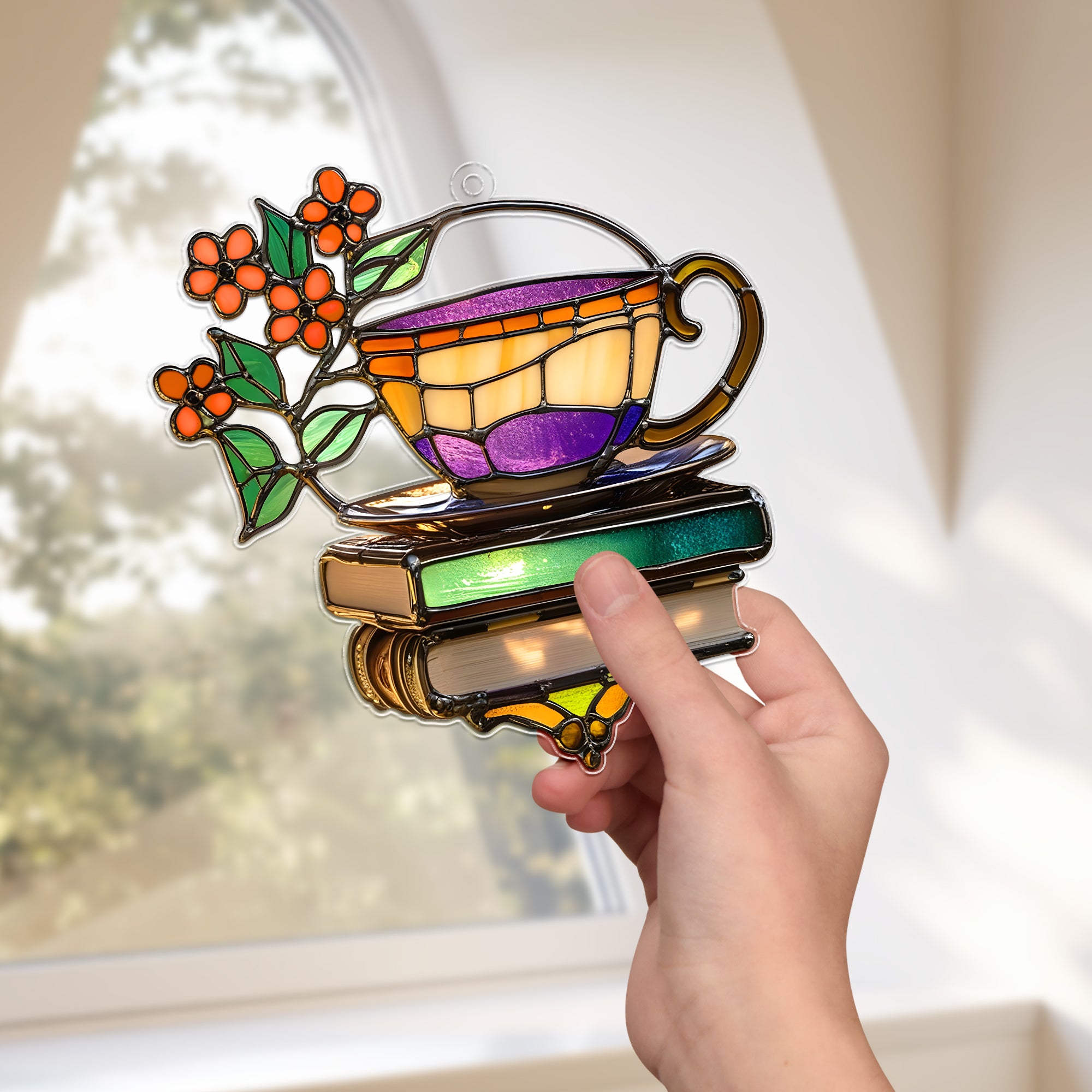 Book Stained Glass Suncatcher